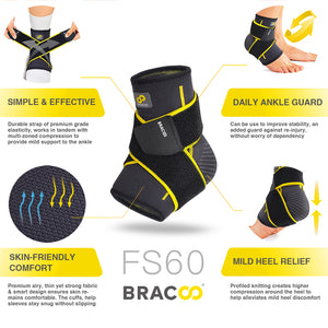 NUEVAS ! !<br> BRACOO FS60 Airy <br> Tobillera Transpirable<br>y Elástica en 4 direcciones <br> con Correa (Par)