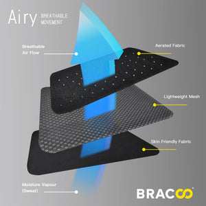 NUEVAS ! !<br>BRACOO KP32 Airy<br>Rodillera Transpirable <br> y Almohadilla Ergonómica
