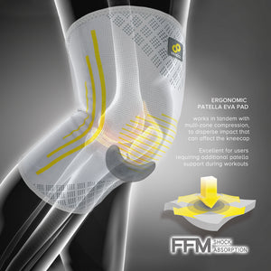 BRACOO KS91 Fulcrum <br> Rodillera Transpirable con Almohadilla Ergonómica (par) (*patentada)